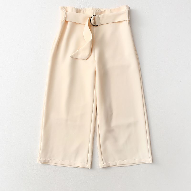 

Withdraw from Cupboard Pure Yuan ~ High Quality Crisp Drape Non-Ironing High Waist Loose Pants Women s Fashion Slim Looking Cropped Pants Belt Rice White L