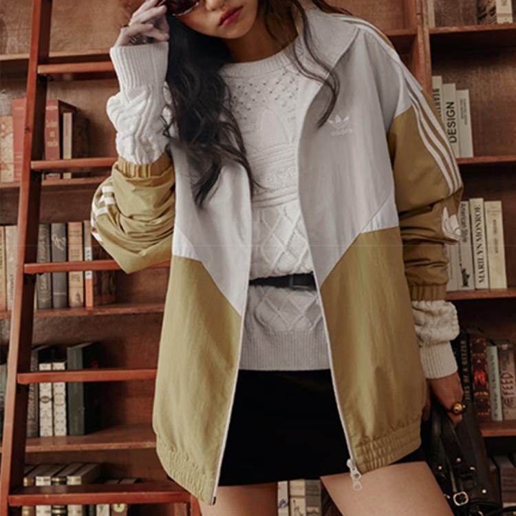 Adidas Originals SS25 Comfortable Lightweight Loose Sports Jacket Unisex Jacket Phosphor-Brown KC3118