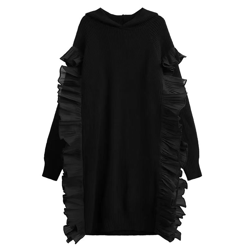 

Xitao Платье с капюшоном из съедобных древесных грибов GMM1243 One Size чёрный