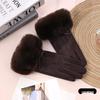 Women's Suede Velvet Bowknot Touchscreen Gloves - Warm & Cozy for Autumn/Winter