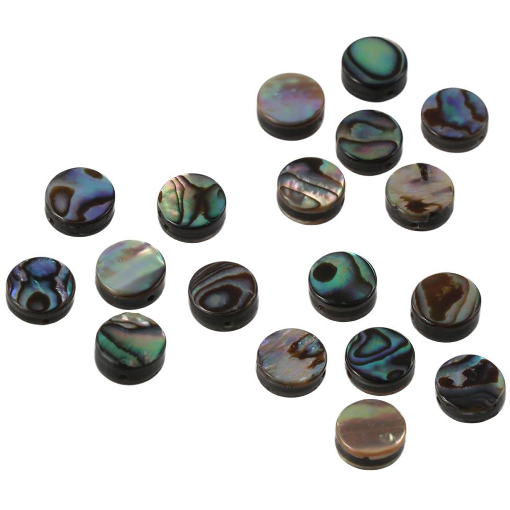 20 Pcs 8mm Natural Abalone Shell Coin Beads Round Shell Retro Flat Round Shell Bulk Beads Loose Beads Charm for Bracelet