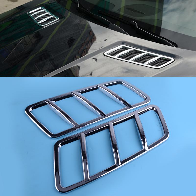 2Pcs Car ABS Chrome Engine Hood Air Vent Cover Trim Fit for Mercedes-Benz ML W166 GL X166 GLE GLS