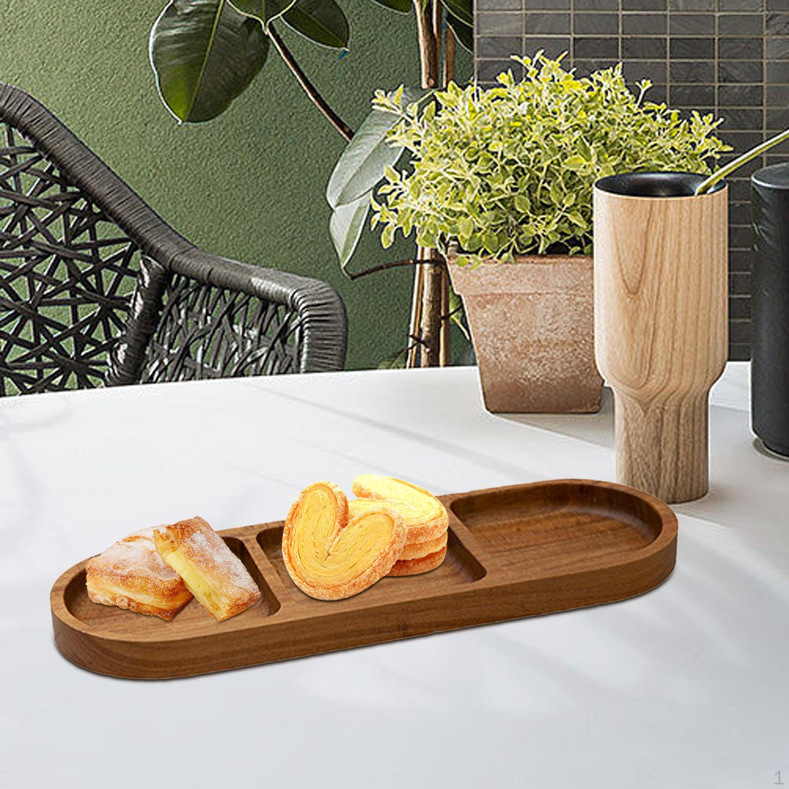 

Элегантный деревянный сервировочный поднос с отделениями для приема гостей Style B