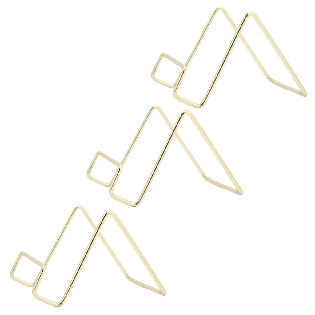 3 Pcs Wire Plate Stand Gold Simple Stylish Geometric Design Rust Resistant Wire Plate Stand Holder Easel Display