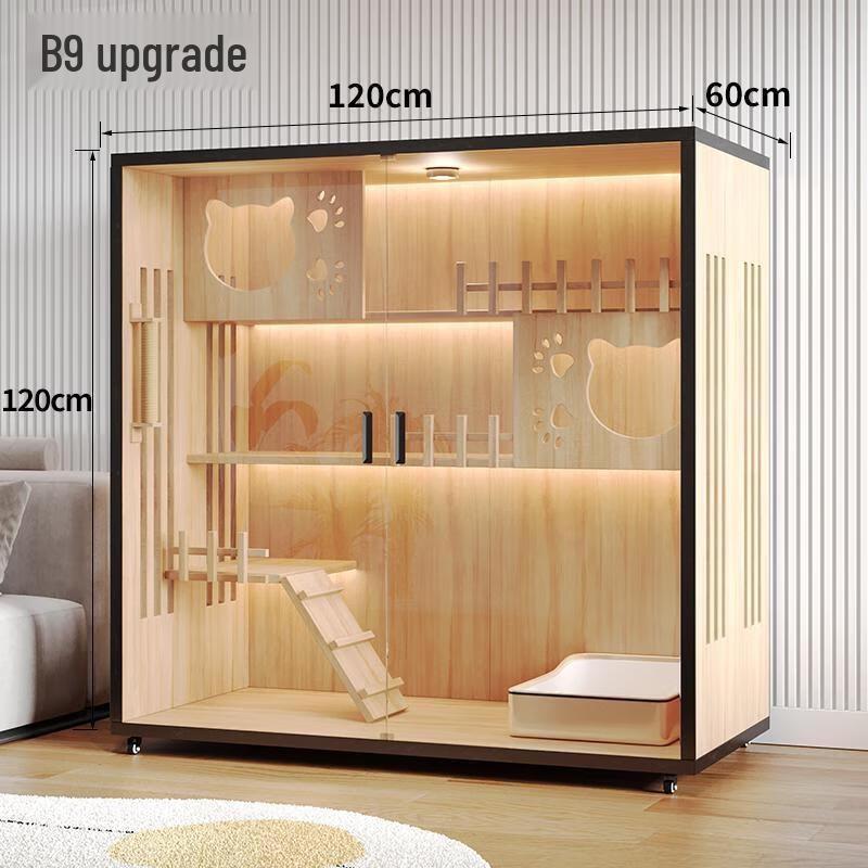 JINGRUIXIANG Wooden Cat Villa & Enclosure