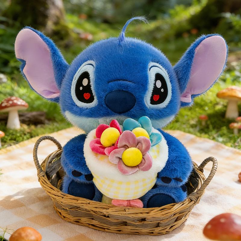 Cross-Border Flower Stitch Doll Pillow Plush Toy 35cm 0.4kg синий