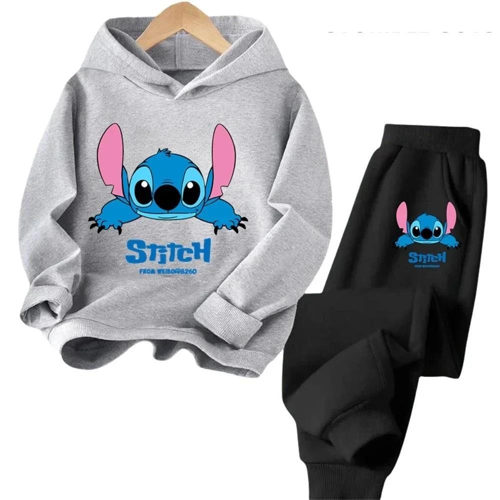 Children Hoodies Stitch Kawaii Fashion Pullover Sweatshirt Anime Trucksuit Manga Cartoons Girls Boy Kids Autumn Casual Clothes