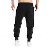Men Cargo Pants Mid-rise Adjustable Waist Drawstring Casual Trousers with Reinforced Pockets Versatile Casual Wear