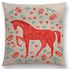 Animal Tale Spring Floral Garden Pattern Sofa Throw Pillow Case Bear Fox Unicorn Bear Birds Flower Leaf Fantasy Cushion Cover