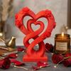 Modernes Herz-Rosen-Ornament Romantisches Herz-Statuen-Ornament Kreatives Liebes-Ornament Valentinstagsgeschenk