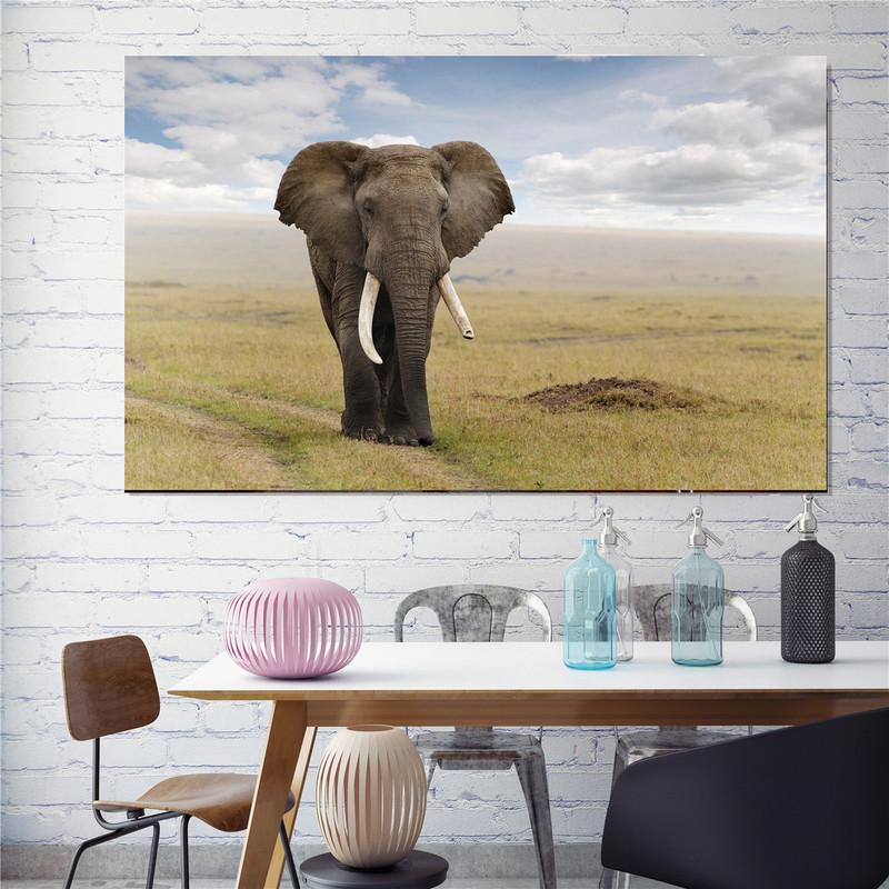 African Elephant Painting Landscape Animal Wall Art Print Elephant Poster Wall Picture for Living Room Bedroom Home Decor