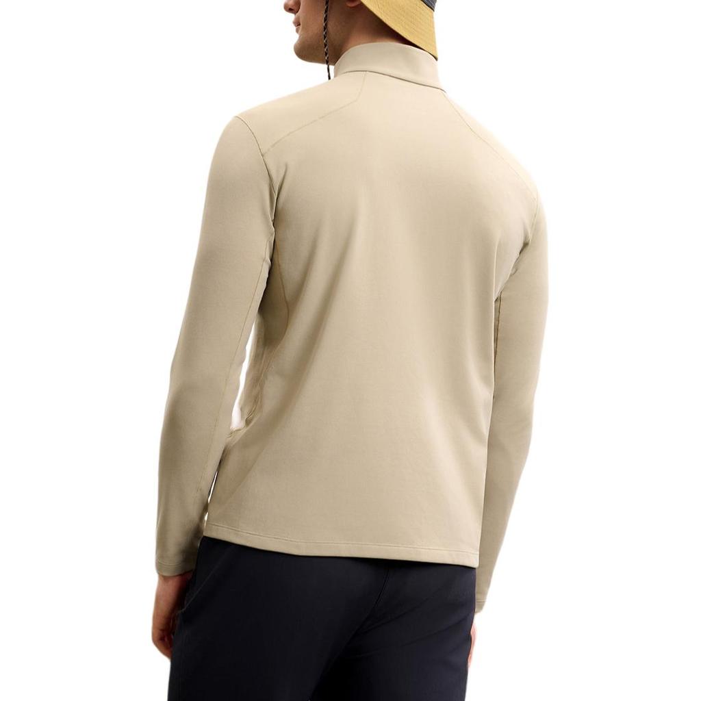 Fila Casual Stand Collar Half Zip Long Sleeve Pocket T-Shirt Men Tops Chestnut A11M517202FDK