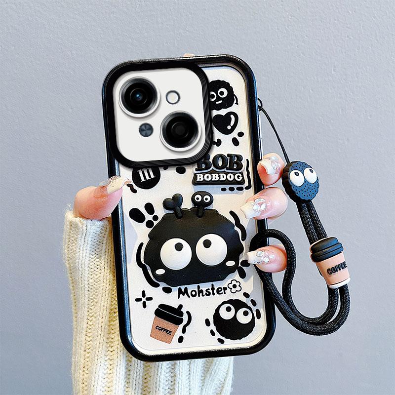 

Противоударный чехол KEYSION для TECNO Spark Go 1 Go 2025 со шнурком, силиконовый милый 3D-чехол для телефона с мультяшной куклой для Tecno Pop9 4G for Spark Go 1