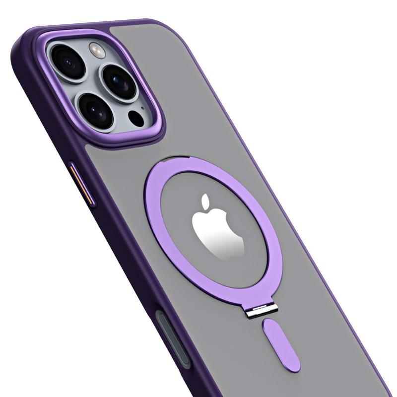 Magnetic Phone Case With Adjustable Kickstand IPhone 17 Pro Max S25 Ultra - PC Aluminum Alloy Shockproof