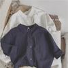 Camisa de manga murciélago estilo japonés retro para niños - Algodón y lino, primavera/otoño, ropa de abrigo para bebé niño