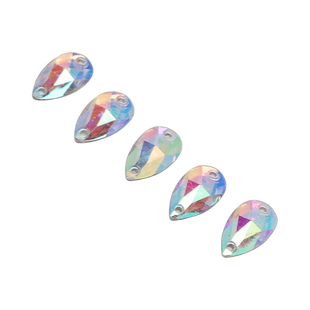 400 Stück flache Rückseite Strasssteine Tropfenform Harz zum Aufnähen für Kleidung Kleidungsstücke Bastelarbeiten 10,5x18mm