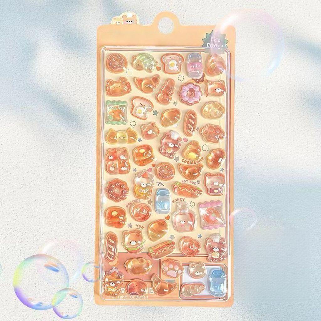 Cartoon 3D Rhinestone Stickers, Self-Adhesive Cute Animal Relief Stickers for Scrapbooking, DIY Crafts, Office & School Supplies