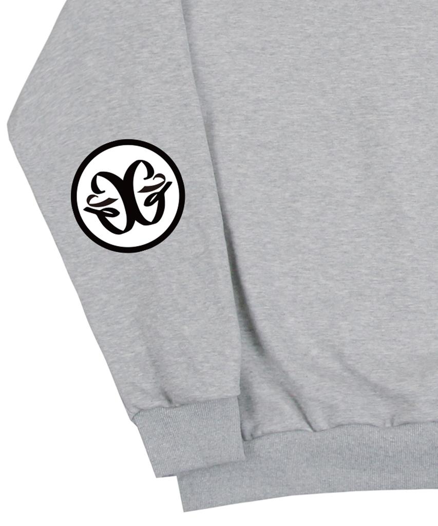 GRAVER [Unisex] Elbow Deco Logo Sweatshirt_Gray/Black Logo