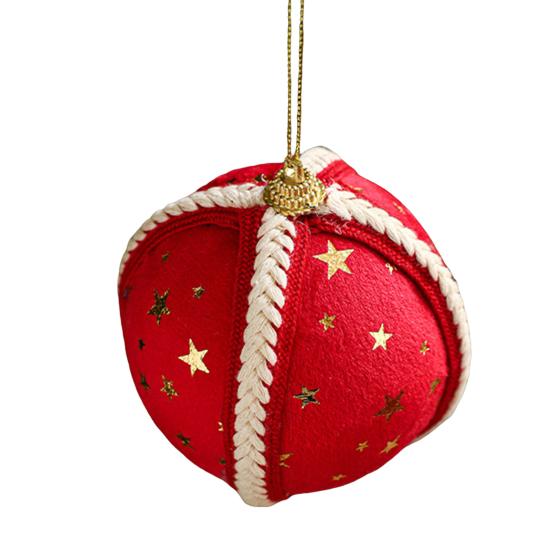 Starry Knit Christmas Ornaments Decorative Foam Balls DIY Craft Festive Tree Decor with Hanging Loop