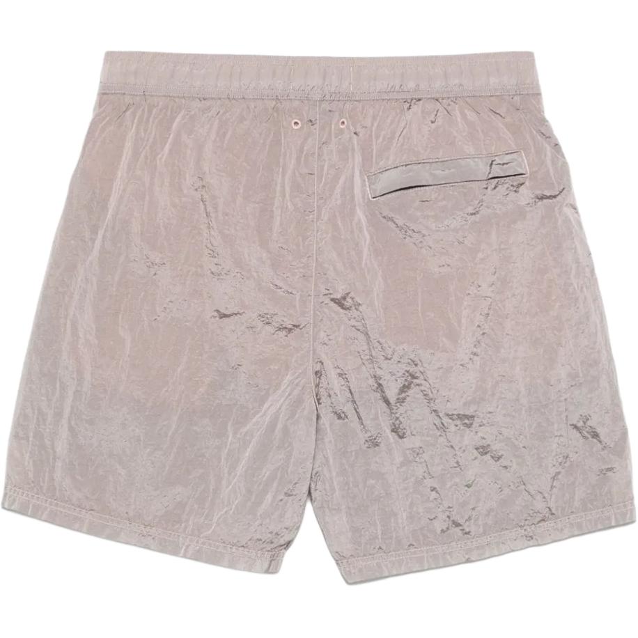 STONE ISLAND SS25 Metallic Nylon Series Classic Badge Logo Comfortable Wrinkled Solid Color Versatile Casual Shorts Men Shorts K1S15B100009S0043-V0082