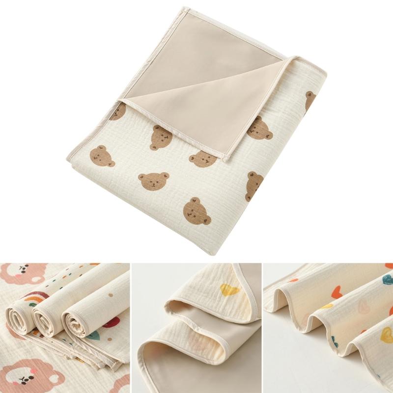 Leichte Baby-Wickelunterlage Wasserdichte Bettunterlage Atmungsaktives Wickelblatt Wasserdichte Urinunterlage Wiederverwendbare Unterlage Baumwollunterlage