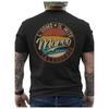 Men's T-Shirt with Back Print - Black Graphic Tee with Red and Blue Stripes, Bold MARCO Lettering - Regular Casual Shirt for Everyday and Special