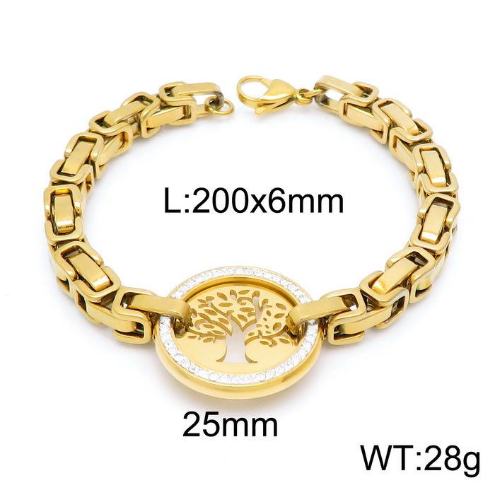 Kalen European-American Tree of Life Titanium Steel Diamond Bracelet for Women