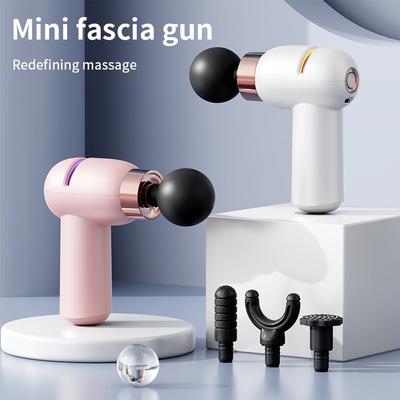 Mini Pistolet do Fasci Elektryczny Masażer Rozluźniający Mięśnie Masażer Ciała Przenośny Masażer Wibracyjny z 4 Głowicami Masującymi
