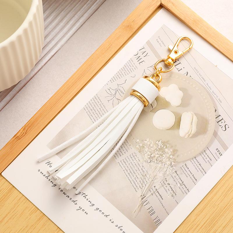 Cross Leather Tassel Keychain & Silicone Bracelet Pendant