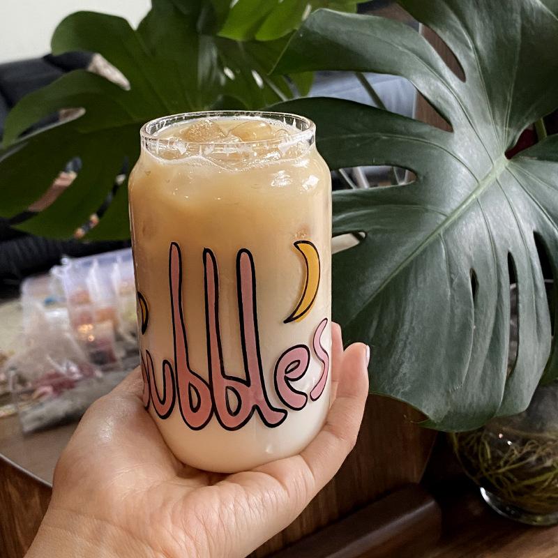 

Homemade, Pink Ins Good Night Letter Star Moon Glass, High Temperature Resistant Couple Juice Cup Gift 350Ml 350ml