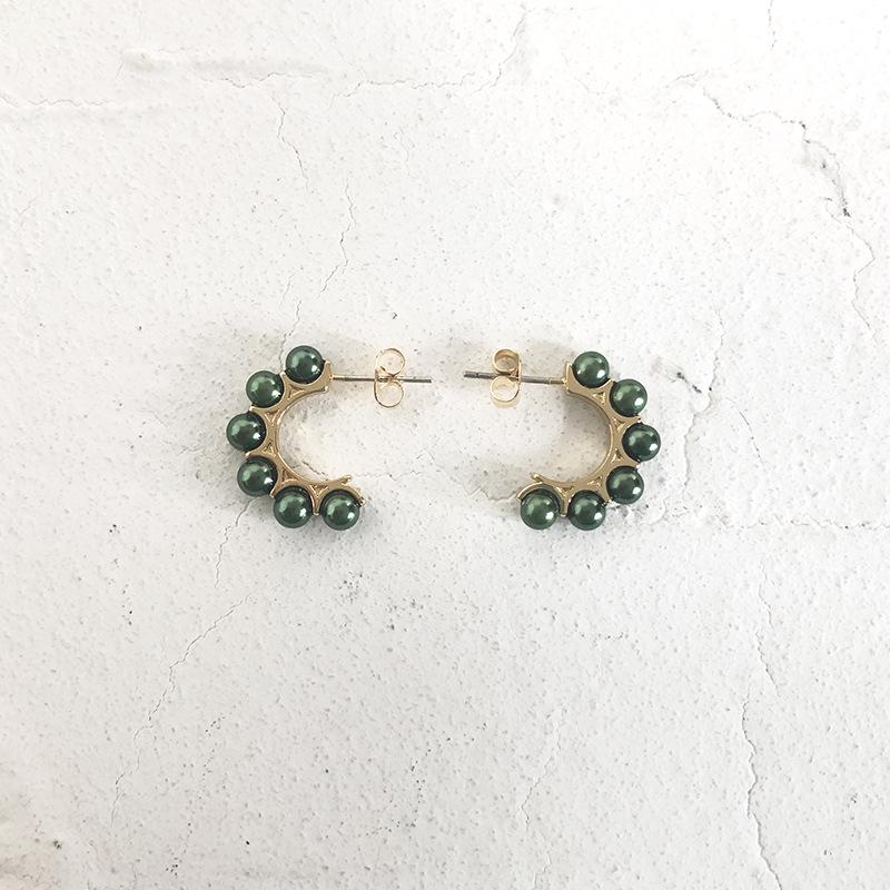 

Жемчужные серьги женские зеленые серьги темперамент холодный ветер французские серьги нишевые, цветные серьги