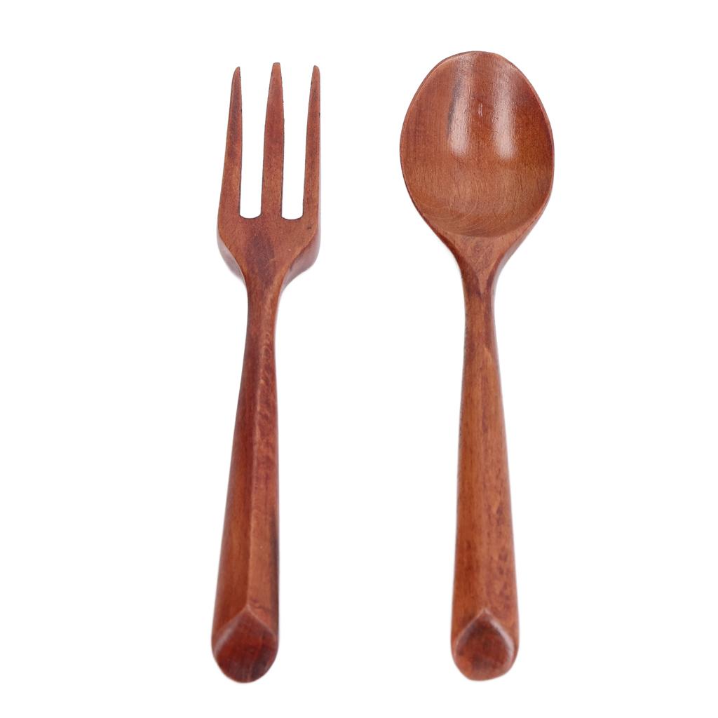 2 st Trägaffel Sked Set Värmebeständigt Hög Hårdhet Servis Bordsservis för Barn
