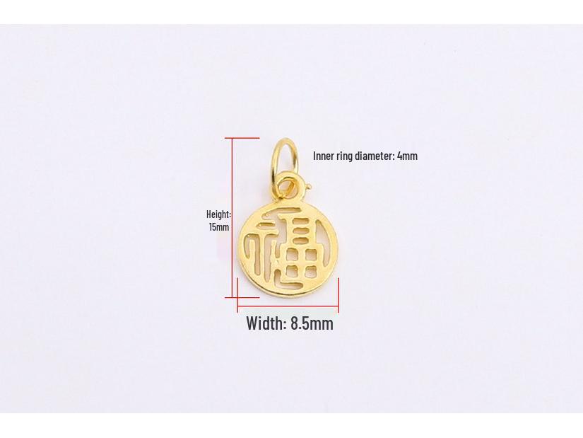 

S925 Sterling Silver Fu Character Pendant Charm Bracelet for Women