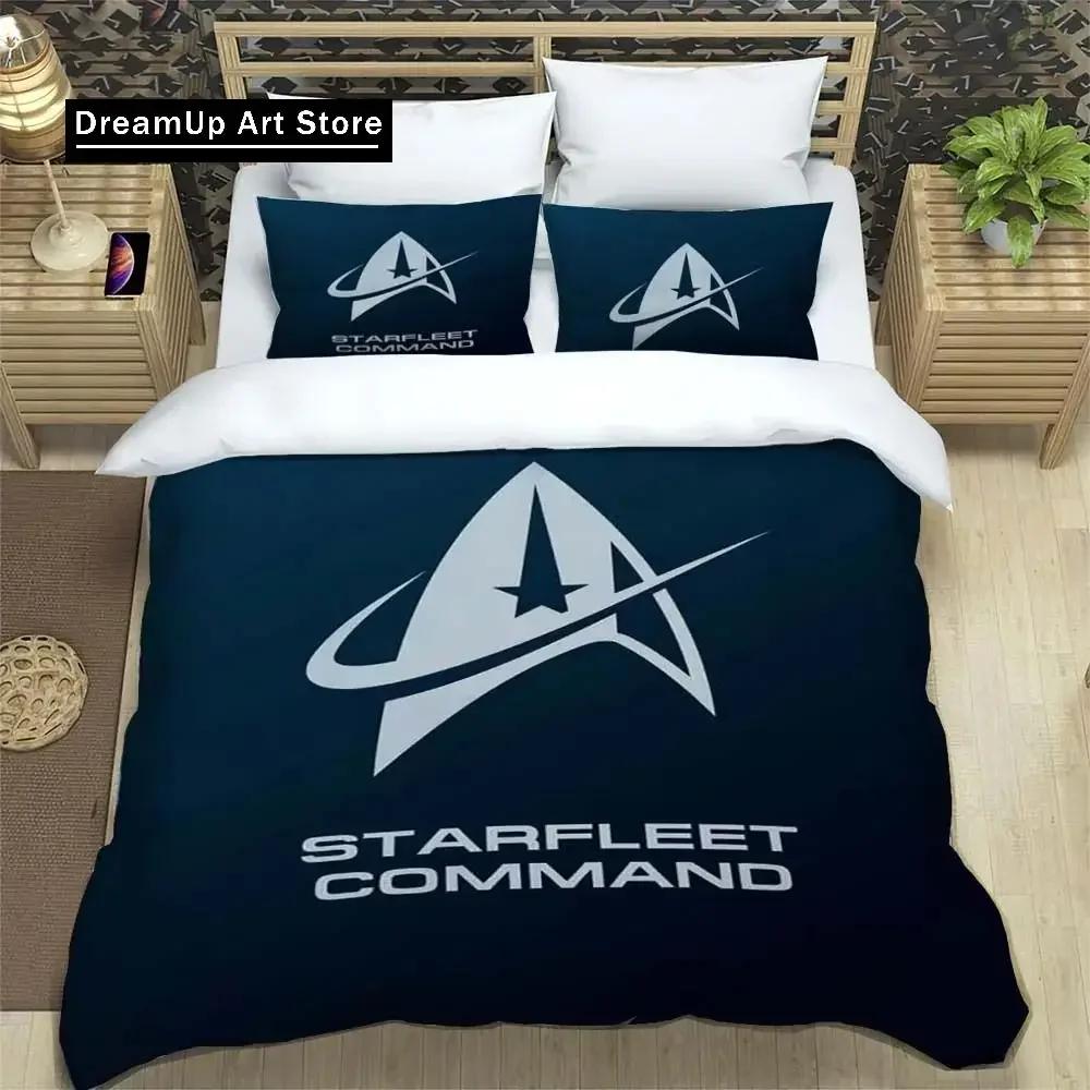 3D Print Fashion S-Star Trek Logo Bedding Set Boys Girls Twin Queen King Size Duvet Cover Pillowcase Bed boys Adult Bedroom 135x200cm