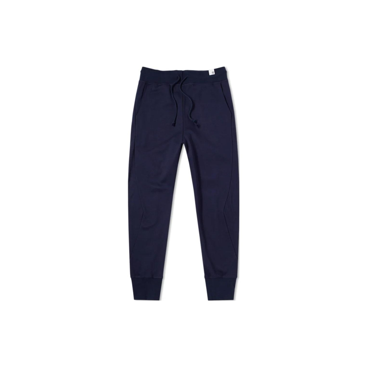 Adidas Solid Color Drawstring Loose Fit Knit Sports Pants Men bottoms Navy-Blue BQ3107 S