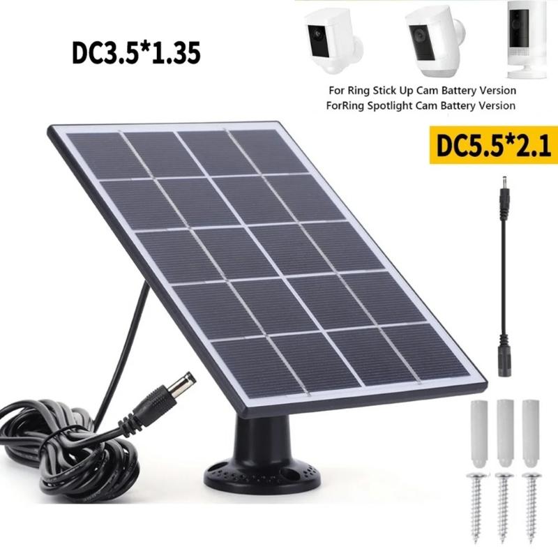 Solar Panel for Security Camera 5.5mm 3.5mm Solar Panel Battery Camera Camera Solar Panel Weatherproof Electronic Supply