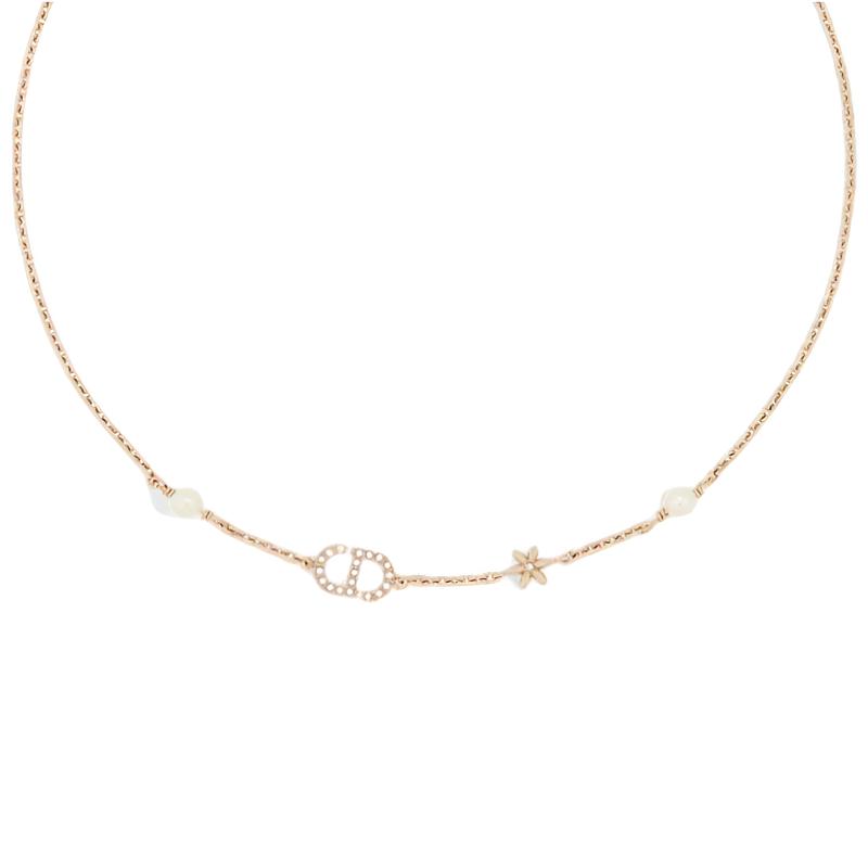 Dior Early Spring Collection CD Logo Resin Necklace Unisex Necklace Light-Gold N3571WOMCY_D03S