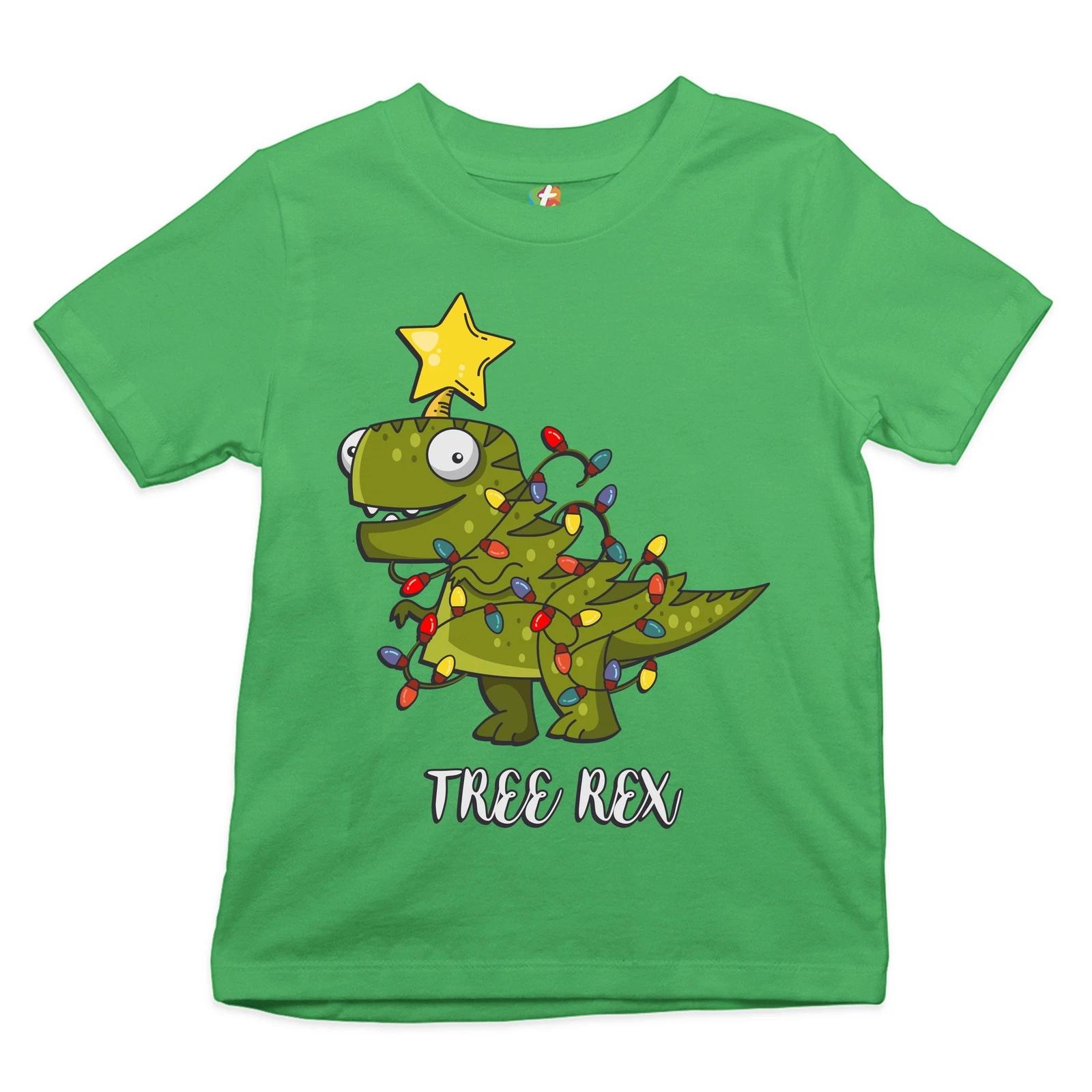 Tree Rex Youth kids boys T-Shirt Funny Tyronnasaurus Rex Christmas Tree Dinosaur Kids 120