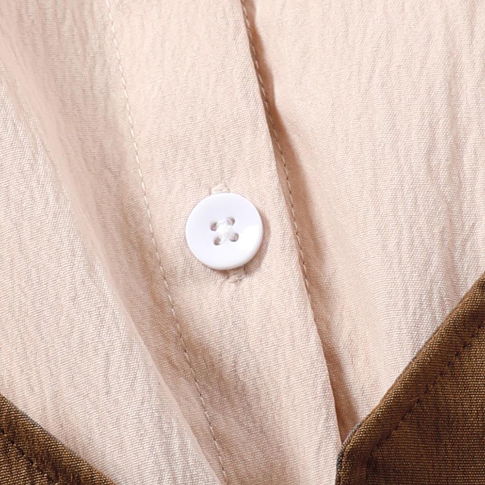 Rochie cu mâneci lungi pentru fete 8-12 ani Rochie toamnă/iarnă Patchwork Culori contrastante Rochie minimalistă