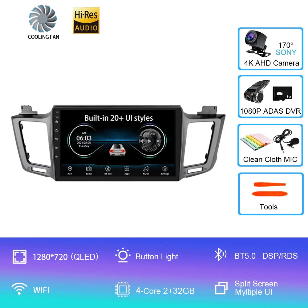 Android 14 For Toyota RAV4 RAV 4 2012-2018 Car Radio Multimedia Video Player Year QLED DSP GPS SIM 4G Navigation Audio 2din