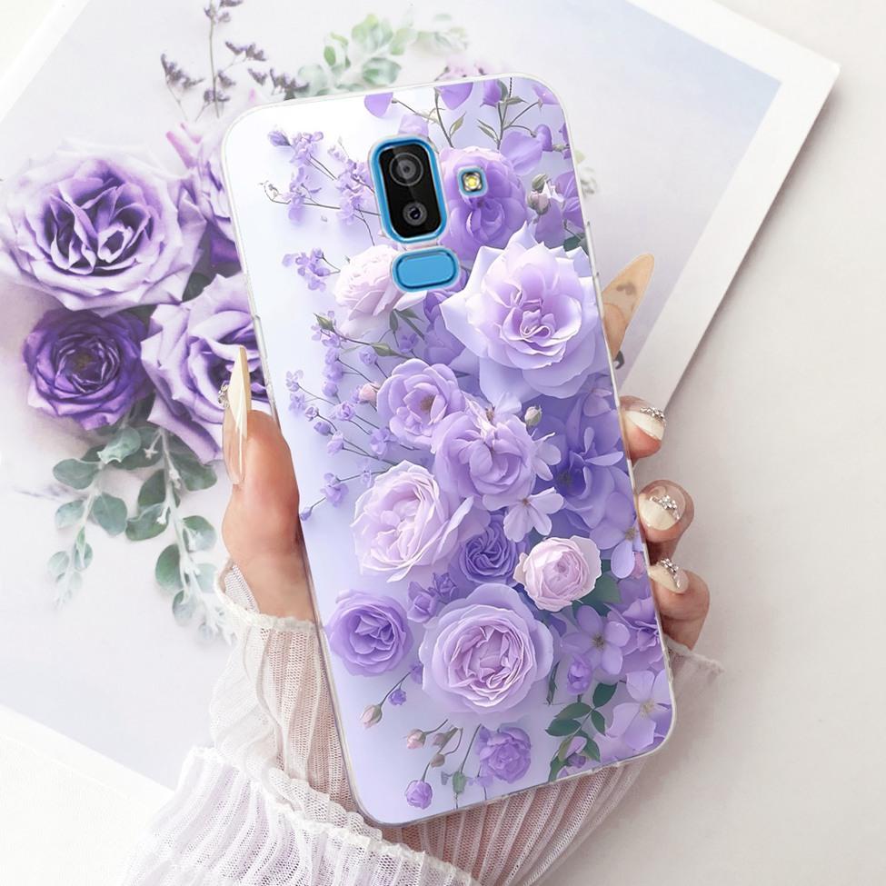 Clear Cover For Samsung J8 2018 Case SM-J810G Cute Cat Fashion Butterfly Funny 2D Painted Casing For Samsung Galaxy J8 2018