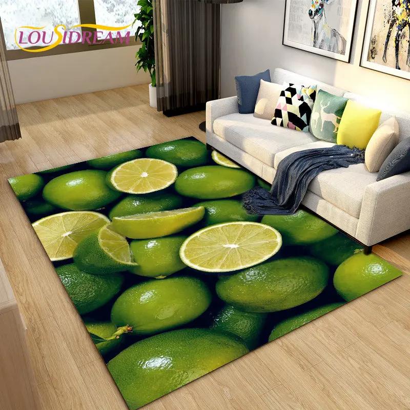Fruits Vegetables Kitchen Mat Area Rug Carpet for Living Room Bedroom Playroom Sofa decor home Non-slip rug Floor Mat Soft