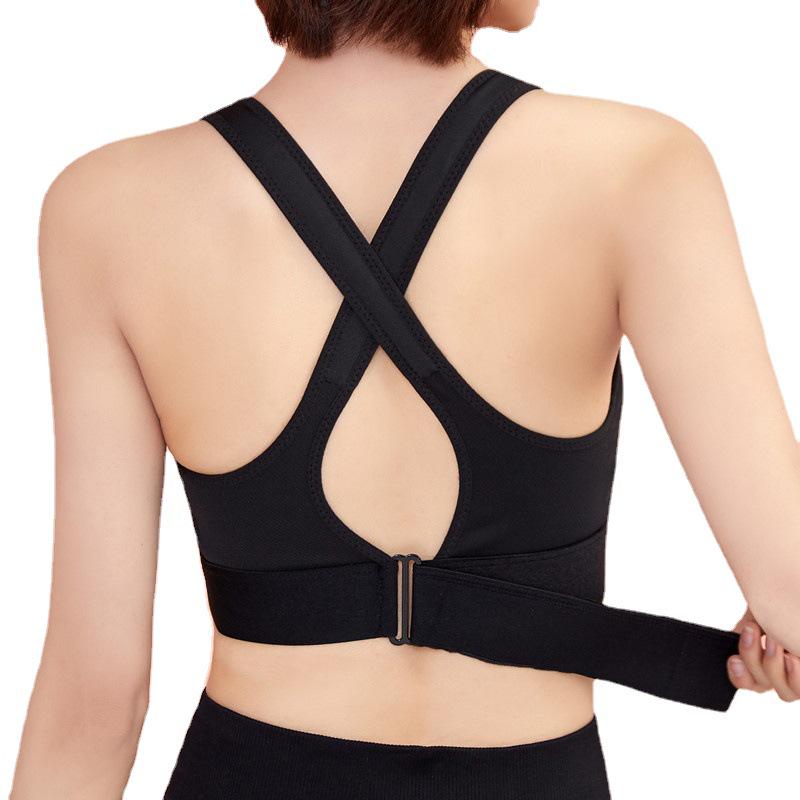 Women's Wireless Adjustable Zip Sports Bra - Shockproof, Breathable, Beautiful Back Design for Yoga