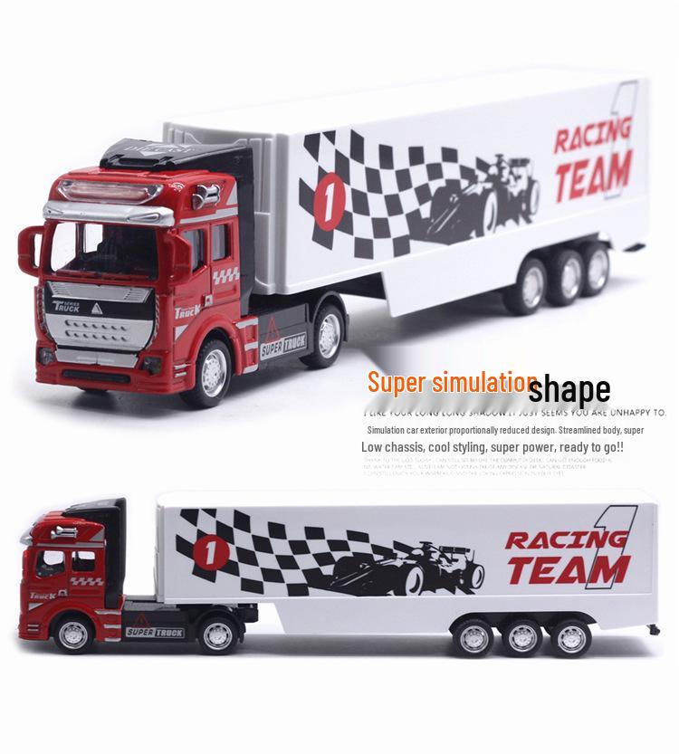 Pull-Back Alloy Detachable Container Truck Toy with Drop-Resistant Express Model - Bilingual Box Packaging