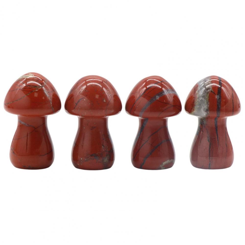 Mushroom Figurine Carved Nice-looking Clear Texture Smooth Edge Mushroom Micro Ornament DIY Faux Crystal Mushroom Figurine