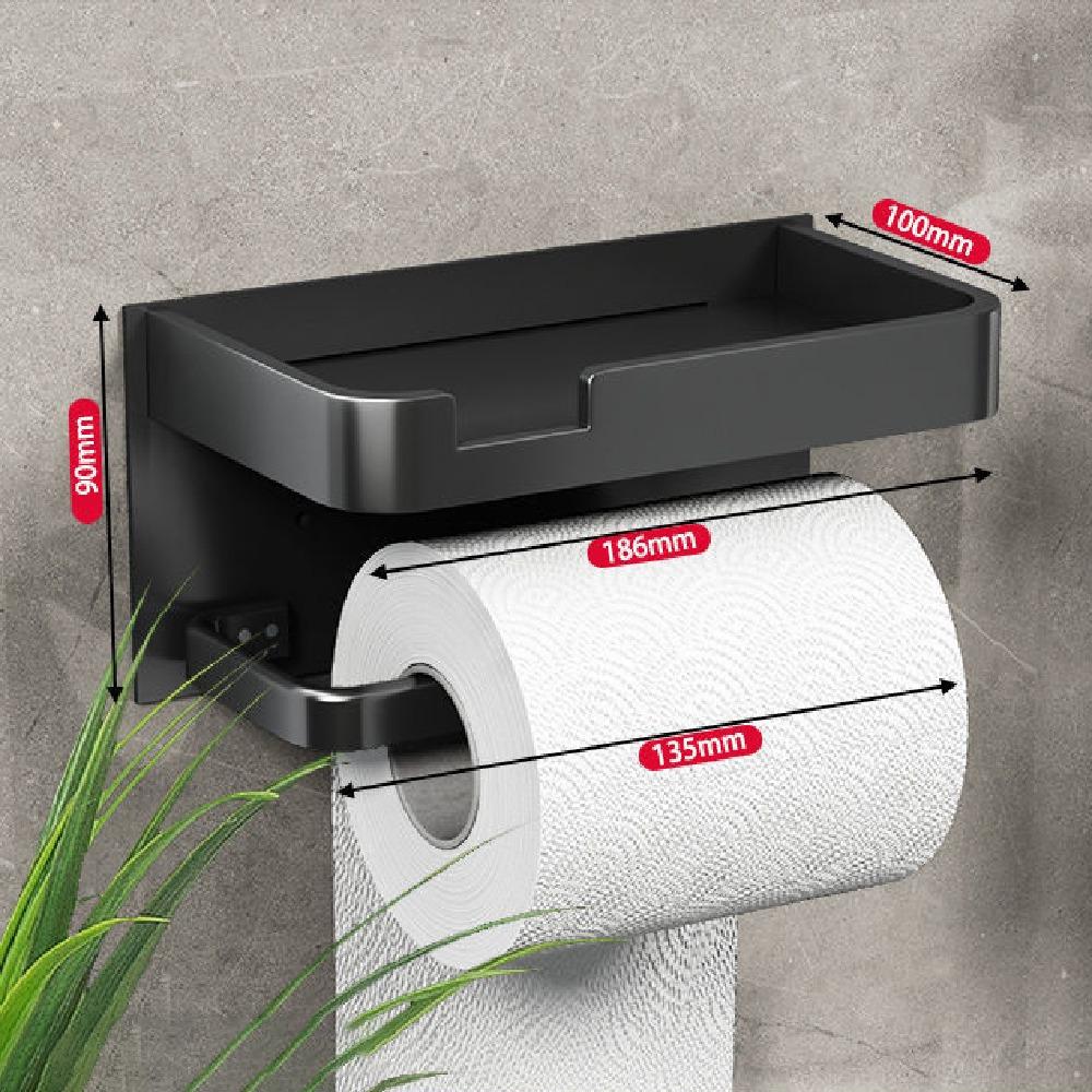 Wall-Mounted Roll Paper Storage Rack Aluminum Toilet Paper Container Paper Towel Holder  Restaurant