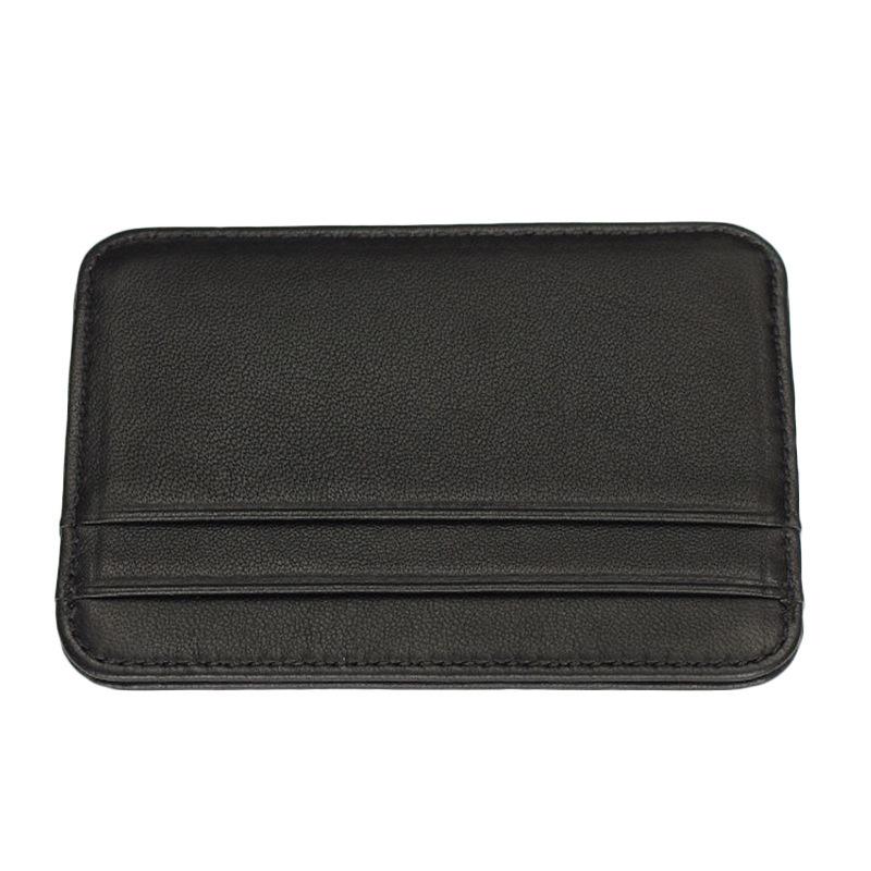 

New Slim 100% Sheepskin Genuine Leather Men s Wallet Male Thin Mini ID Credit Card Holder Small Cardholder Purse for Man чорний