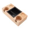 Wooden Coffee Tamper Holder Stand Tamping Station with Knock Box Grounds Container Birch