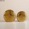Gold Plated Spikes Ceramic Vase Round Floral Plant Pots Table Decoration Flowers Arrangement Flower Vase Room Aesthetic Decor