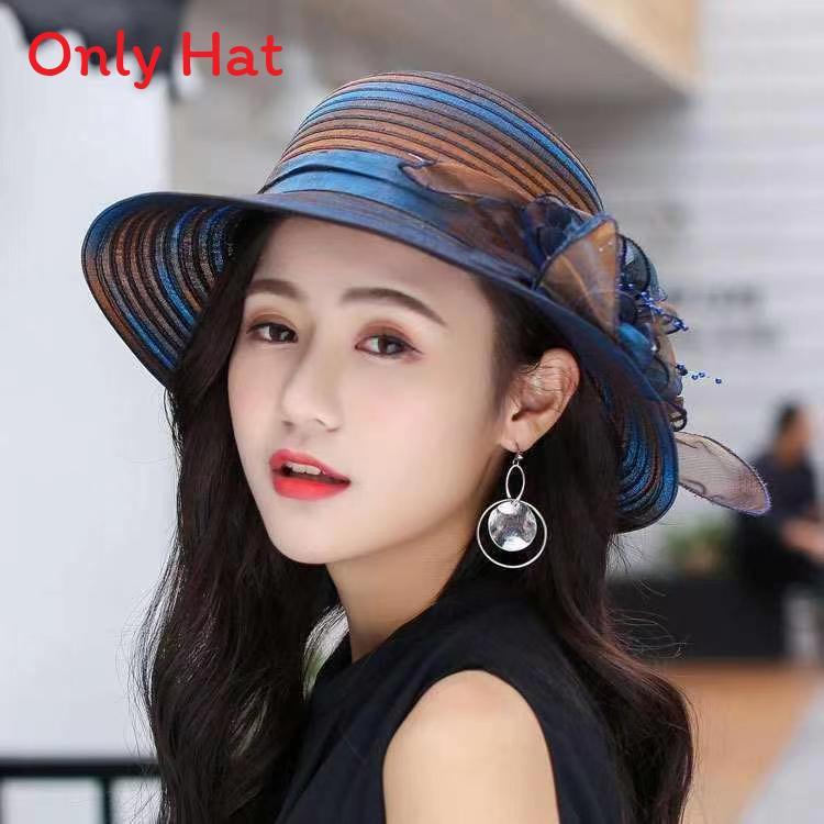 Summer Sun Protection Hat For Women With Large Brim Foldable Polyester Outdoor Shield